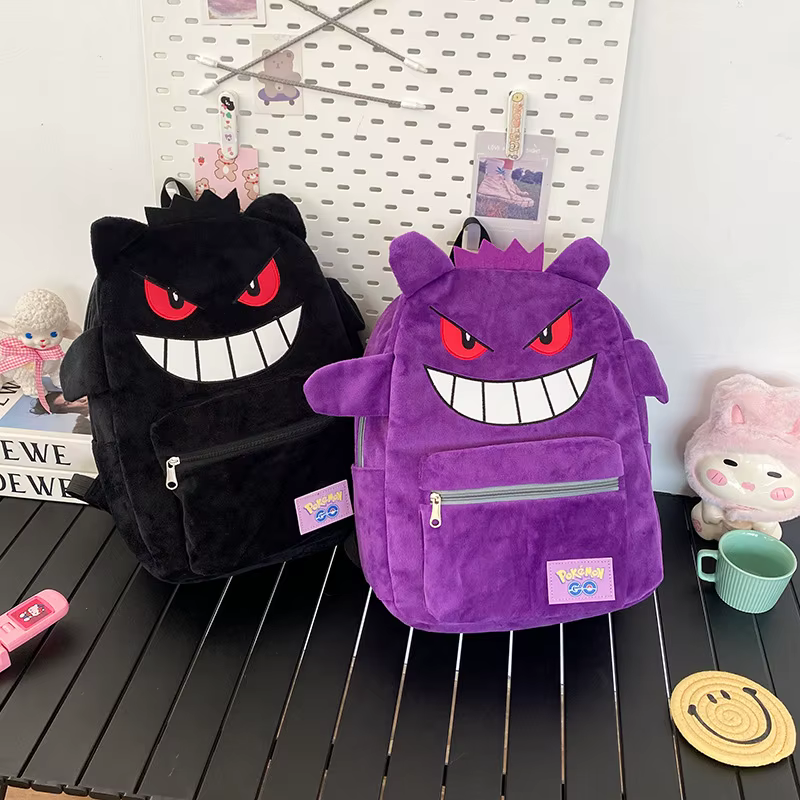 Gengar mochila na moda legal grande saco bonito dos desenhos animados kawaii casal presente armazenamento brinquedos anime acessórios