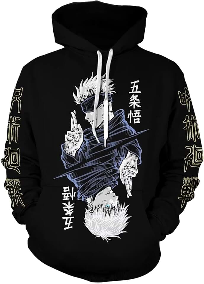 ACEFAST INC Moletom com capuz Gojo Satoru fantasia cosplay suéter 3D novidade pulôver com capuz para homens e mulheres