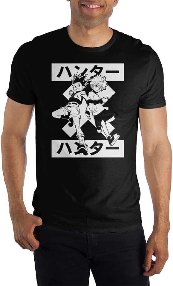 Bioworld Camiseta masculina preta HxH Hunter x Hunter