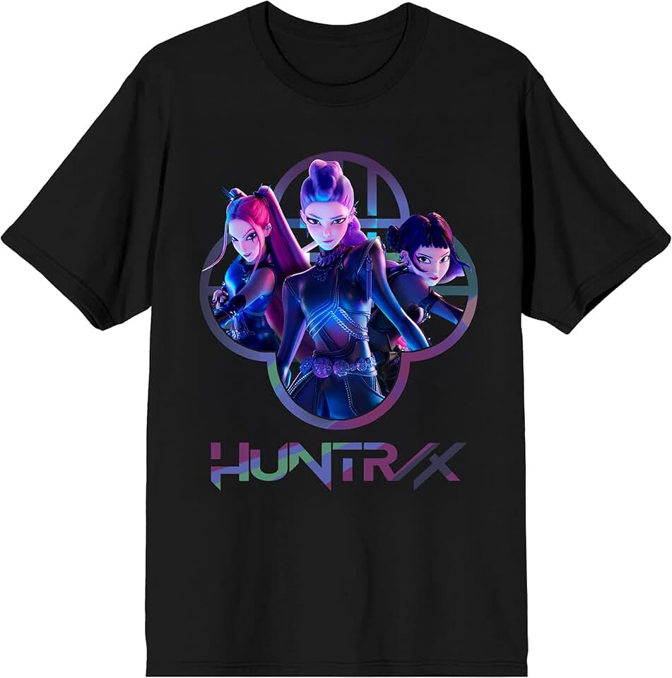 Bioworld Camiseta Kpop Demon Hunters Huntrix Capture Color Adulto Gola Redonda Manga Curta