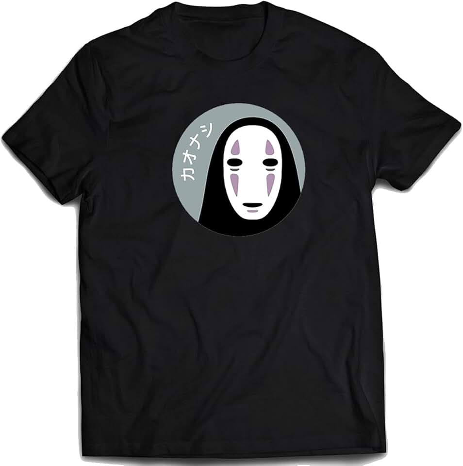 Genérico Camiseta sem-face a viagem de chihiro kaonashi Camisa Anime Cor:Preto;Tamanho:6