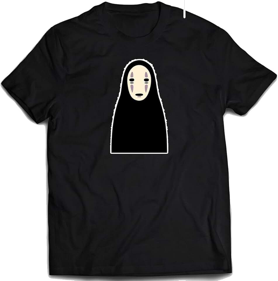 Genérico Camisa A viagem de Chihiro Kaonashi Sem-face Camiseta Anime Cor:Preto;Tamanho:M Adulto