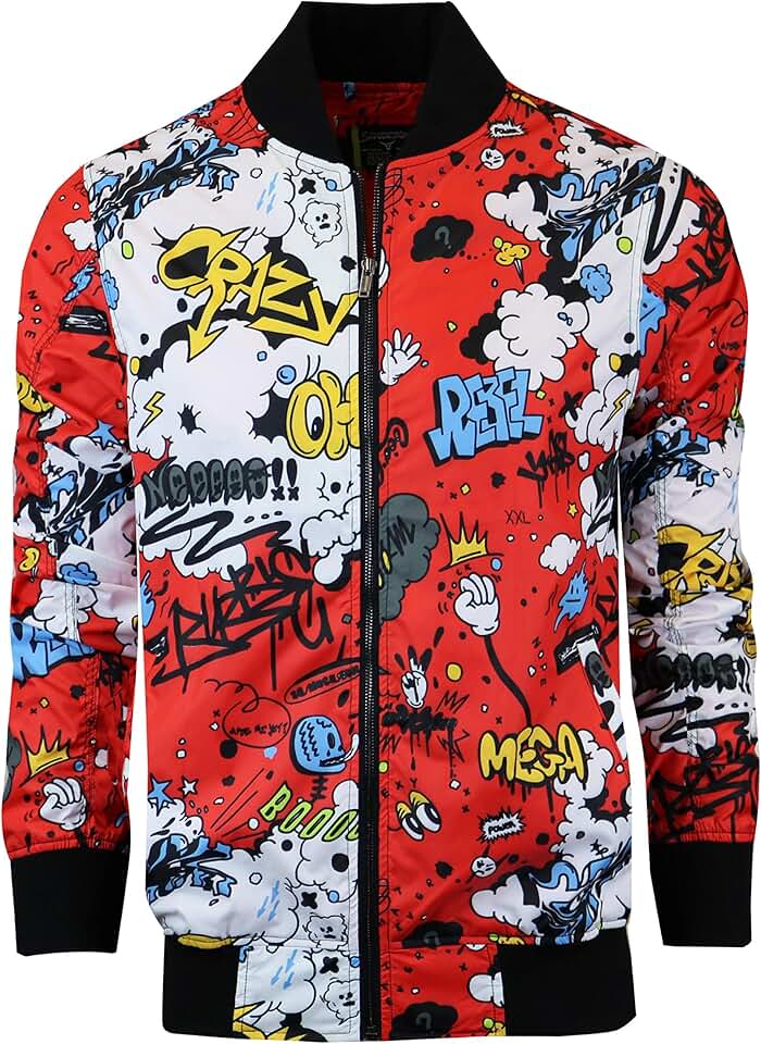 SCREENSHOT Jaqueta Bomber Masculina Streetwear Hip-Hop Urban NY - Moderna Exterior Leve Corta-vento Graffiti Zip Up Top