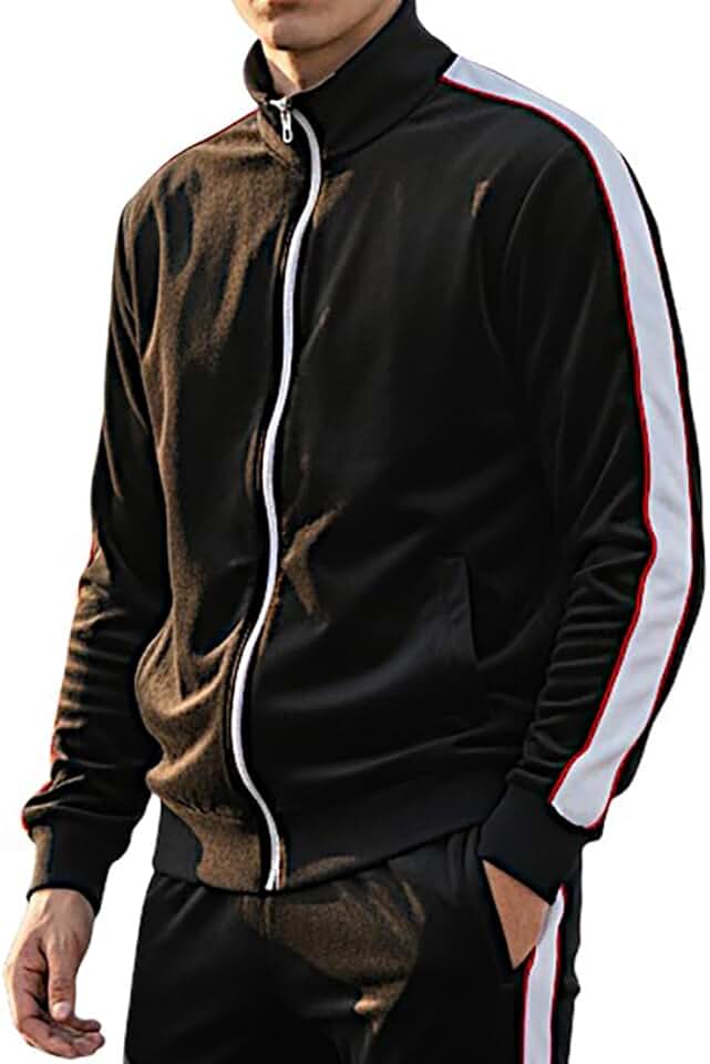 SCREENSHOT Jaqueta masculina slim fit elastano veludo veludo Track – NYC Athletic Fashion Side Taped Top