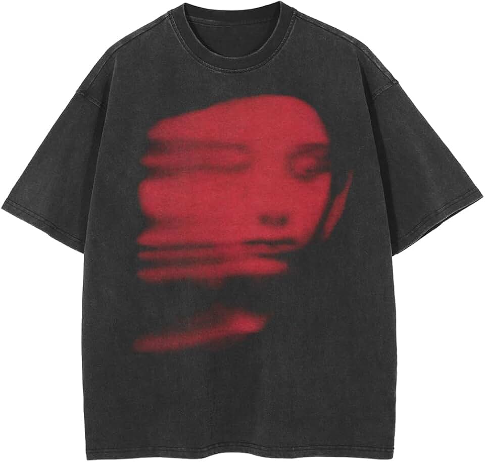 Rapidstreet Camiseta Streetwear Aesthetic Graphic Eyes Relaxada Camiseta Masculina Unissex