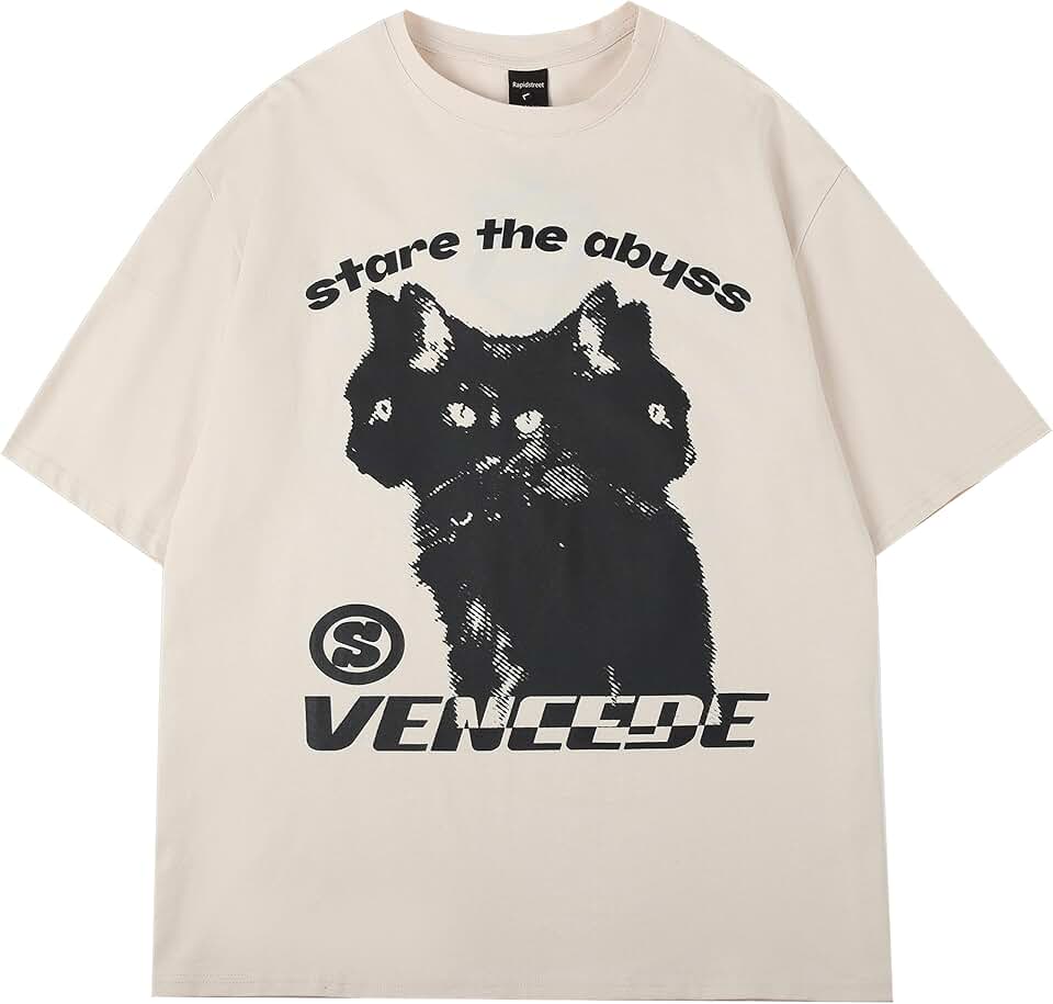 Rapidstreet Camiseta Streetwear Aesthetic Graphic Eyes Relaxada Camiseta Masculina Unissex