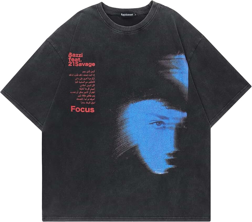 Rapidstreet Camiseta Streetwear Aesthetic Graphic Eyes Relaxada Camiseta Masculina Unissex