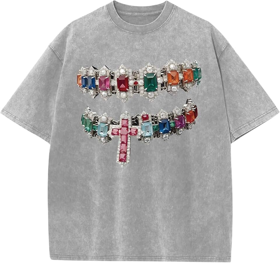 Cayxatiu Camisetas grandes masculinas estampadas vintage Y2k Acid Wash Streetwear Hip Hop Grunge Harajuku