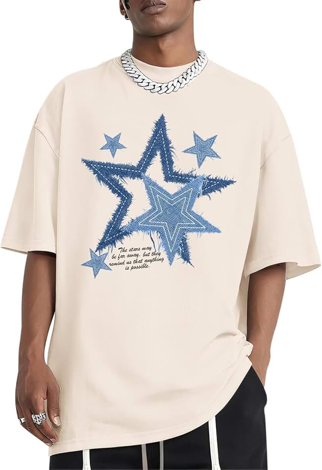 Migxsaf Camiseta masculina com estampa de estrela Y2k camisetas vintage streetwear camisetas motivacionais casuais motivacionais grunge
