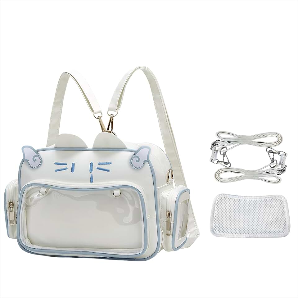 Mochila Kawaii Ita Cat Y2k Girl Japanese School Bag Anime Shoulder Crossbody com Pin Display