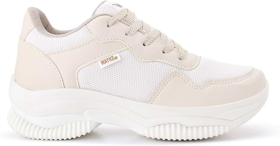 Genérico Tênis Feminino Casual Plataforma Sola Alta Estilo Chunky Sneaker Blogueira