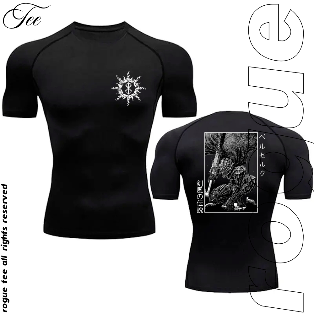 Camiseta De Compressão Dri-fit Guts Berserk Simbolo Sacrificio Anime Gym Academia Treino