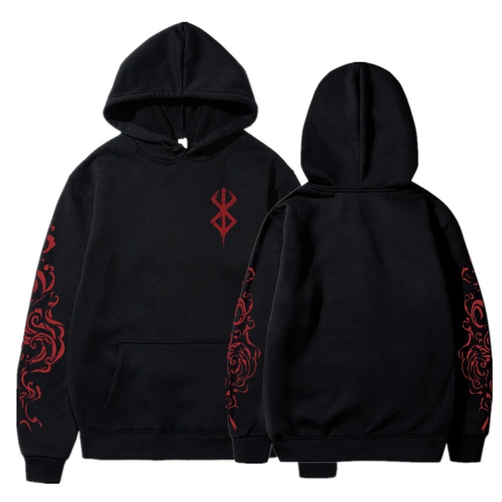 Moletom Canguru Berserk Anime Básica Blusa de Frio Moda Canguru