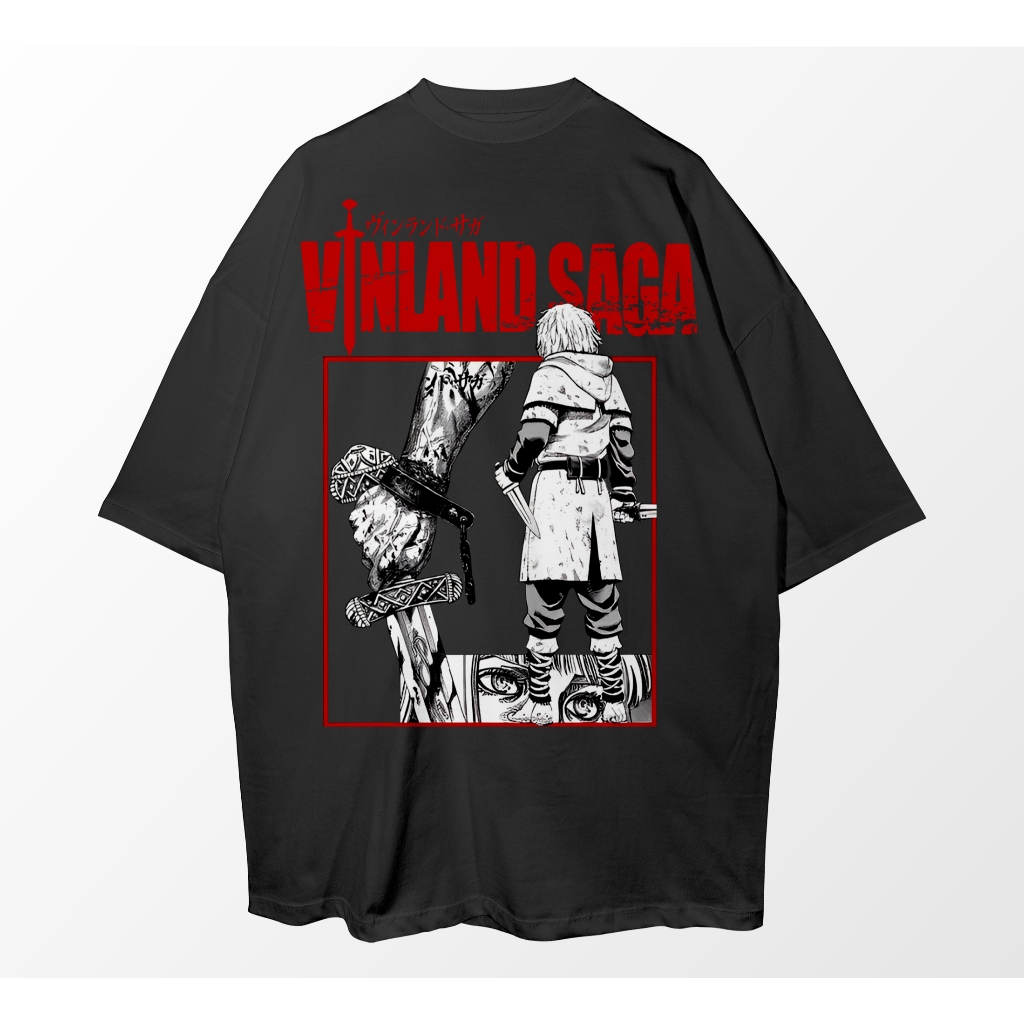Camiseta Oversized Vinland Saga Thorfinn Anime Mangá Streetwear Camisa Unissex