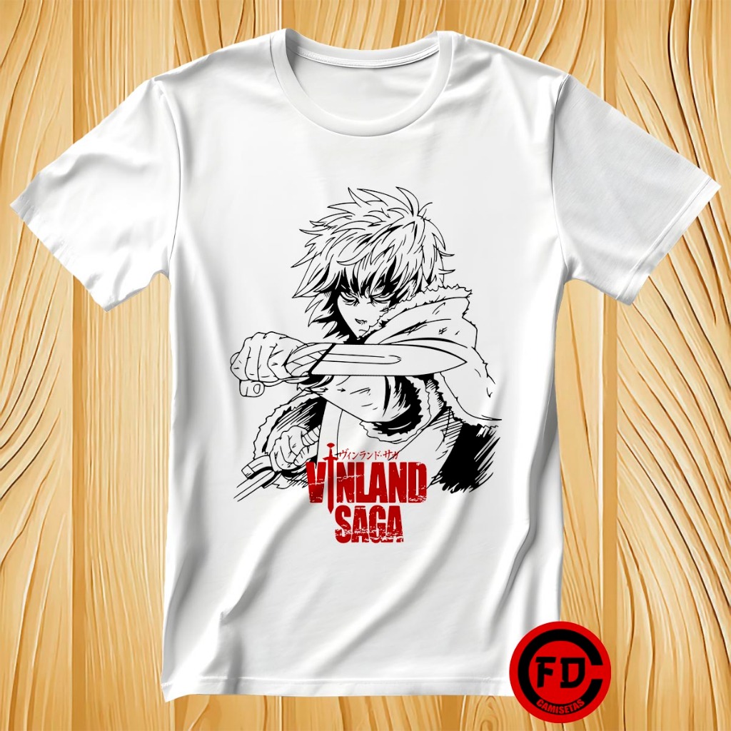 Camiseta Branca Mangá Vinland Saga Thorfinn Karlsefni Unissex