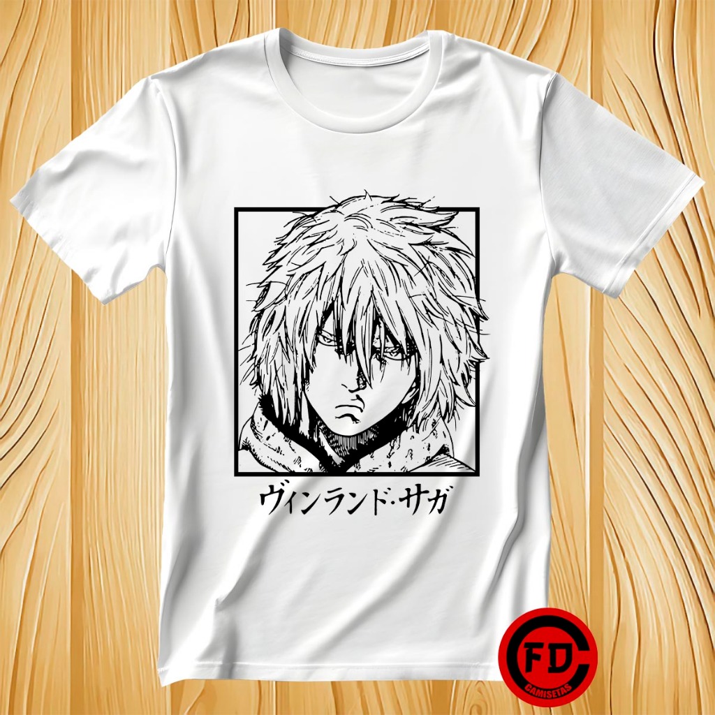 Camiseta Branca Vinland Saga Thorfinn Karlsefni Unissex