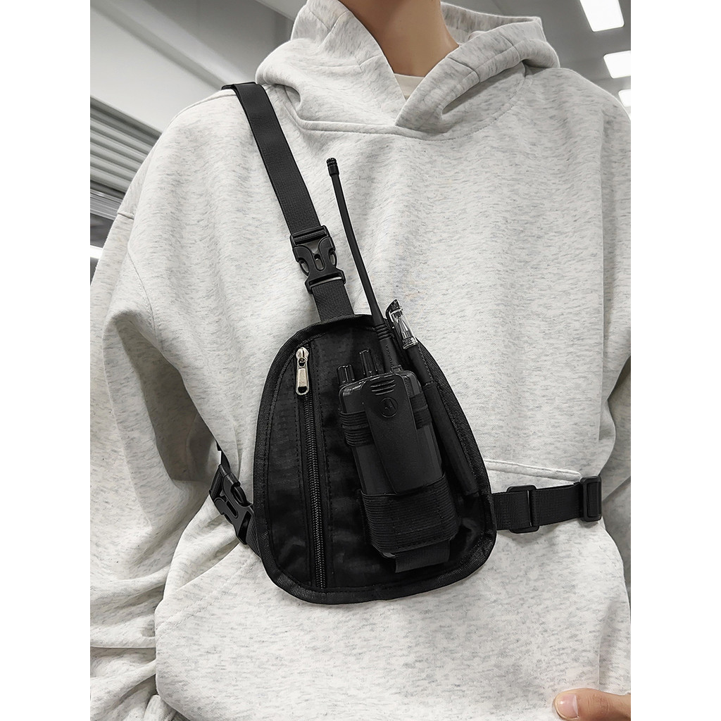 Saco de peito tático de um ombro saco de armazenamento masculino funcional rua Wear colete mochila saco do telefone móve