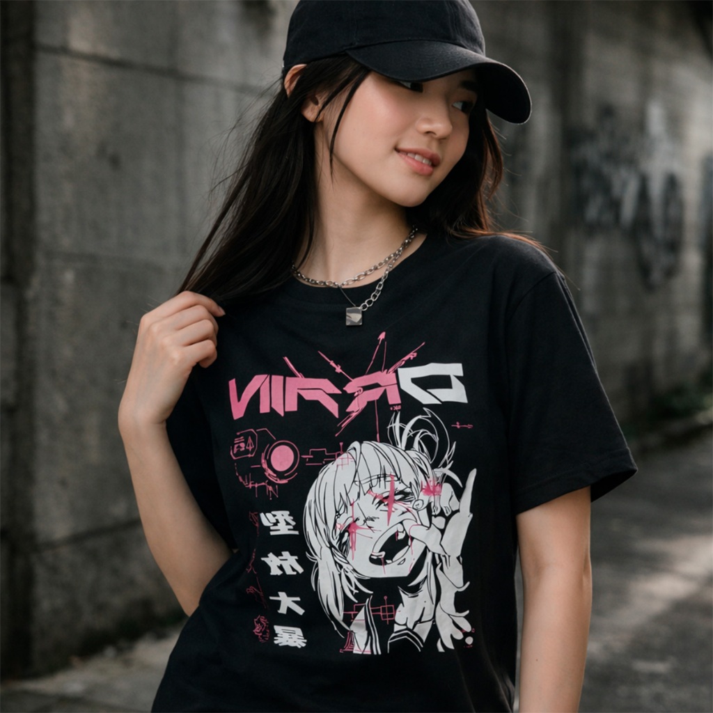 Camiseta Basica Algodão Estampada Anime Japones Moda Punk Gotico Girl