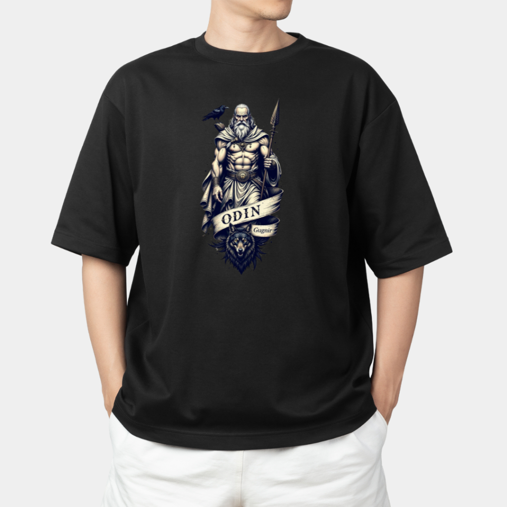 Camiseta Masculina Feminina Estampada Deus Odim Nórdica Viking Guerreiro Orixá Quimbanda Umbanda Xamã 100% algodão