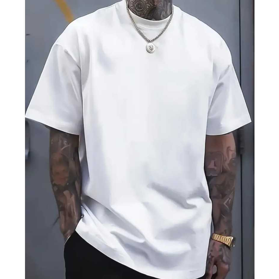 Camiseta Oversized Masculina P ao G4 Plus Size Lisa Streetwear Camisa Basica 100% Algodão