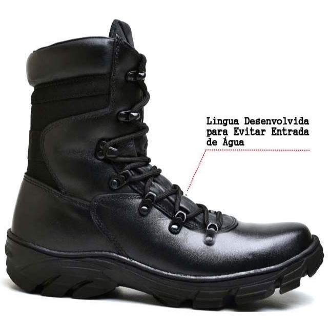 Bota Tatica Bope Coturno Militar Tiger Force Fulgore Preta