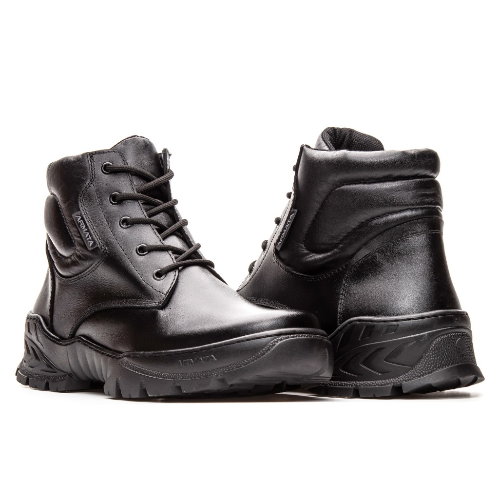 coturno tático militar preta couro legitimo bota indicada para trabalho motociclistas e trilha